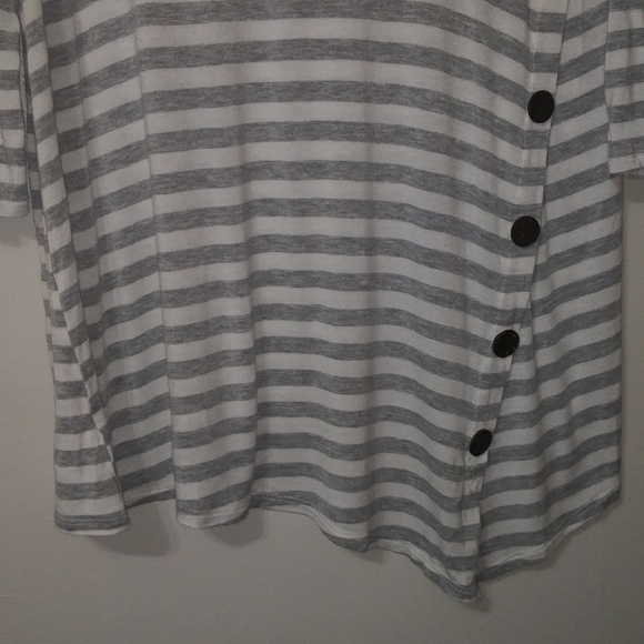 Reborn J Striped Button Up Long Sleeve Shacket